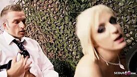 military cosplay sex with skinny short hair farrah fox in stockings