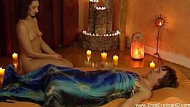 stroking and feeling his cock during intense nuru massage session