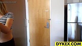 Saw this cute lesbian girl totally seducing her maid with a strapon.