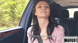 belle claire, a stranded teen, gets into some hardcore action with natural tits.