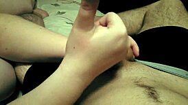 She falls asleep while giving a handjob in the early morning