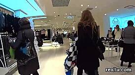 Czech teen seduced in shop, clothes ripped for POV pounding