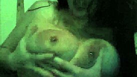 She's playing with her big boobs on webcam!