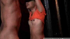 teen big tits masturbates bound in car!