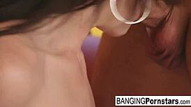 Pornstars fuck and cum on her face