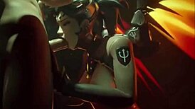 yeero overwatch hmv features intense anal and creampie action