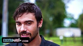 Tiny ebony babe sells her muffin for cash