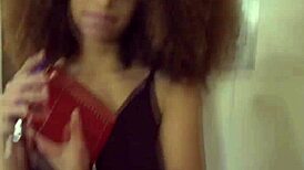 Whoa! Banging this curly ebony teen in close-up POV is insane!