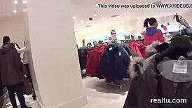 Czech teen seduced in shop, clothes ripped for POV pounding