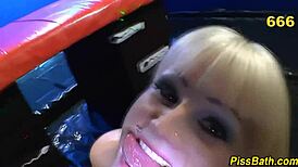 bizarre chick indulges in drinking urine after wild play