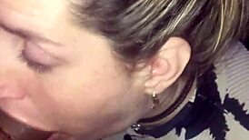 blonde slut goes deep in blowjob, swallows cum in anime hentai