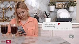 Lina Shisuta: Blonde Teen Takes Hard Anal in Kitchen Scene