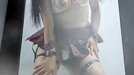 I watch lengie dance in front of the mirror then they fuck her ass, wait for part two