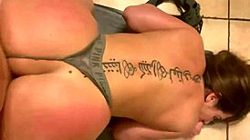 Big-assed girl teases her boyfriend then gets her ass pounded hard