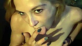 Hot cumshot for a loving boyfriend in petite blonde