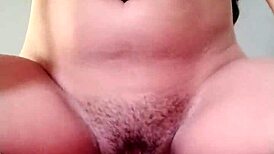 brunette rides cowgirl with creampie finish in homemade reality