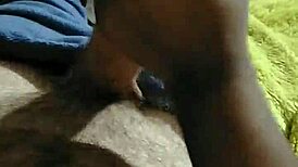 Interracial Couple's Intense Handjob Session While Watching Netflix