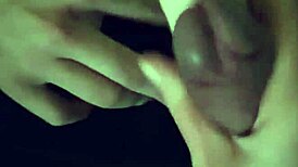 Frottage handjob with strap on between naughty couple and friend