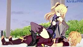 i watch amber and fischl get creampied in genshin hentai