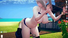 blonde big tits jk gives blowjob in 3d hentai