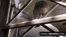 Cute teen 18+ Carolina Sweets blows stepbro Isiah Maxwell through car window.