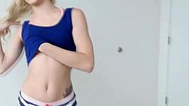 tiny amateur teen caught on pov while skillfully sucking a hard cock.