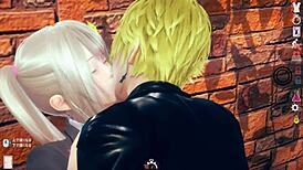 blonde big tits jk gives blowjob in 3d hentai