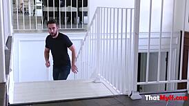 Blonde nerd milf Tiffany Fox dominates stepson’s hard cock