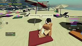 Sucking A Huge Cock On The Beach In Roblox Condo 2