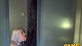 sweet horny teen gets super wet riding massive cock in haunted locker! 🎃