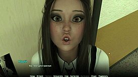 naked black whore kisses in outdoor 3d game with big nipples