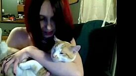 Miss Liz Vicious showing off her big pink dildo masturbation on cam.