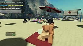 Sucking A Huge Cock On The Beach In Roblox Condo 2