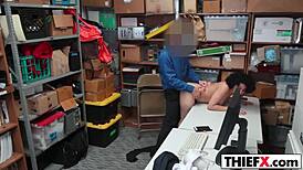 guilty sultry cutie burglar punished with hardcore blowjob in garage