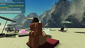 Sucking A Huge Cock On The Beach In Roblox Condo 2
