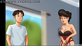 Yo, caught this church milf banging herself with a baton in Summertime Saga! 😲