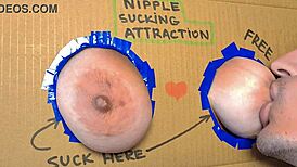 Nipple sucking with intense big tit action