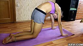 Beautiful Teen Ananta Shakti Does Nude Yoga, Showing Long Legs and Feet