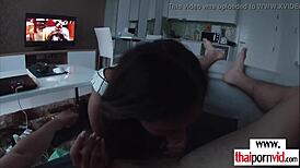 omg, massaging my boyfriends cock with oil is so hot, i cant even... cute thai girl here