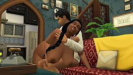 Part 2 - Desi Saree Widow Aunty Shweta... umm, bent over doggystyle!