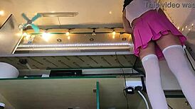 Man, this sexy virgin spreads legs unaware of hidden cam