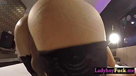 Asian Ladyboy Sucks Transsexual Cock Before Bareback Ass Fucking