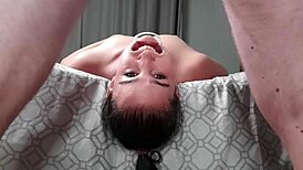 I can’t believe this piss-loving whore swallows upside down from bed in wild camera angles.