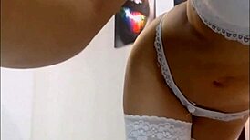 ammelielovee webcam model in sexy lingerie masturbates her tits and ass