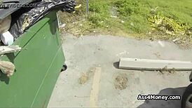 Wanna bang this huge-titty broke teen outside?