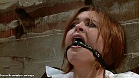 Bound fed agent gets tits and pussy slammed hard