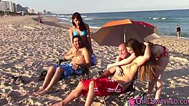 i watch my bikini teen stepdaughter ride me while giving blowjob and handjob for facial