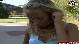 i-i picked up this blonde teen for some dildo fun