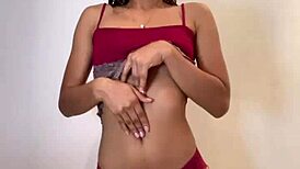 Sweet 18-year-old cutie strips naked in the bathroom! 🛁