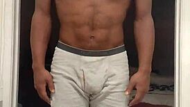 Mature brunette works out solo in dorm